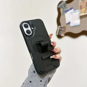 Shockproof Magnetic Phone Case with Wrist Strap, Compatible with MagSafe for iPhone 13 14 15 16 Pro / 17 Pro Max