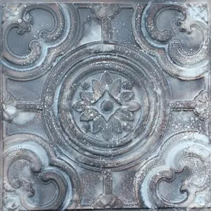 From Plain To Beautiful In Hours Classical Circles 2 ft. x 2 ft. PVC Glue-up or Lay-in Faux Tin Ceiling Tile - #DCT 50 - (Pack of 75) / 300 sqft