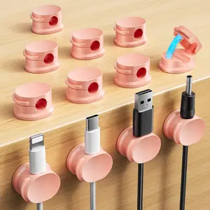 Cable Management Holder, 12pcs/Set Wall Mount Cable Organizer, Desktop Cable Management Clip, Office Desk Home Organizer