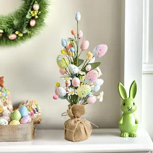 New Easter Egg Tulip Tree Home Party Decoration, Realistic Fake Eggs Flower Branch Ornament, Must-Have Easter Decorations, Decorative Flowers