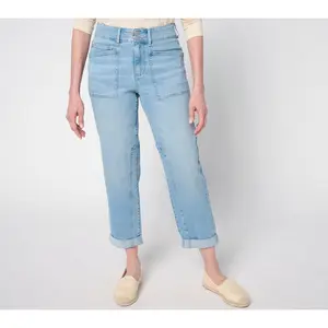 LOGO by Lori Goldstein Petite Indigo Straight Leg Ankle Jeans