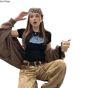 Vintage y2k millennial hottie headscarf female personality trend hip hop street dance square scarf popular accessories