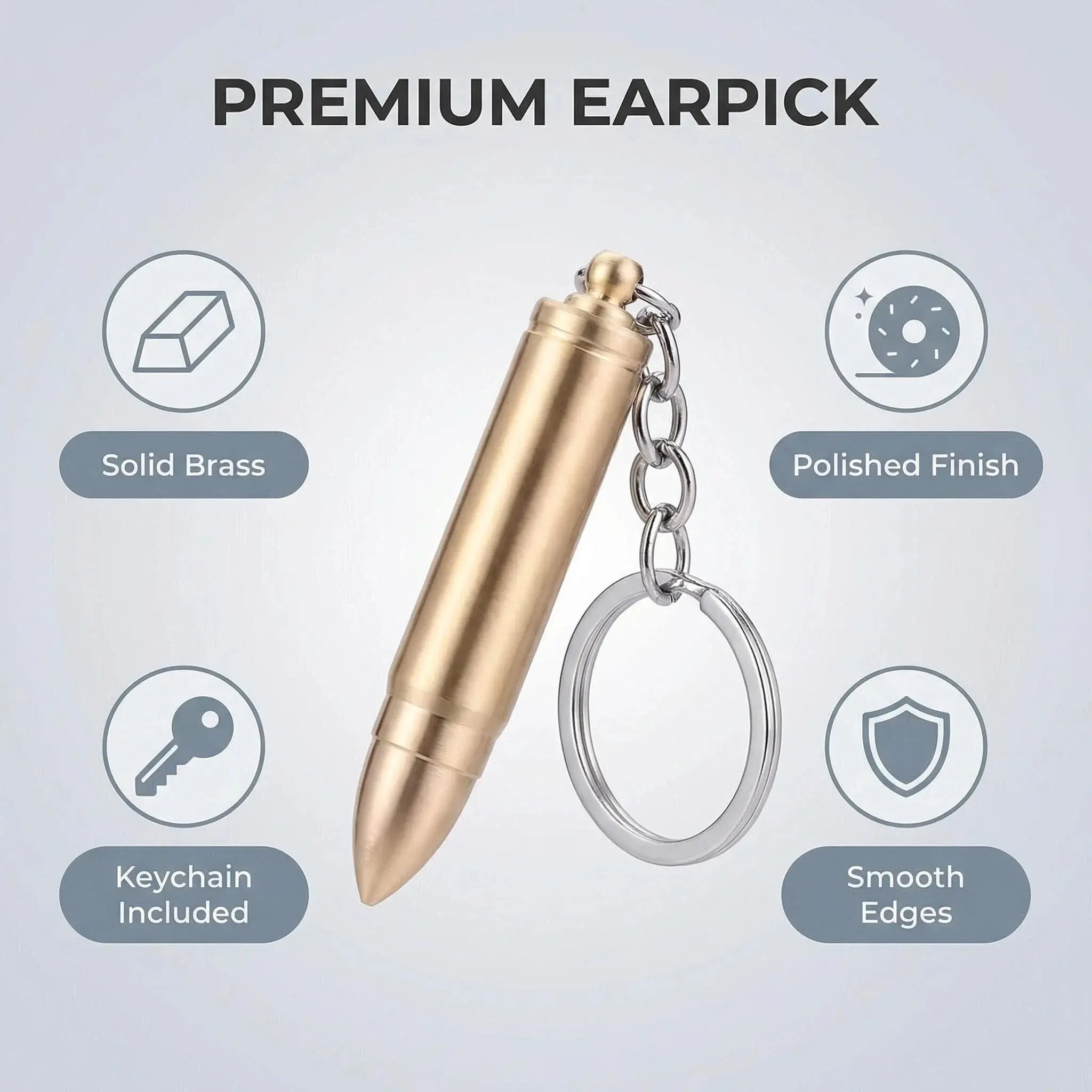 Army Style Metal Bullet Keychain, Tactical Military Bullet Keyring Pendant, EDC Cool Gadget for Men, Car Rearview Mirror Hanging Ornament, Backpack Decoration Accessory, Unique Gift for Him, Birthday Christmas Stocking Stuffer