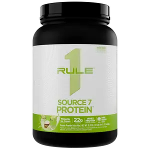 Rule 1 Source 7 Protein – Decadent Flavor, Velvety Smooth Texture, 22g Anytime Protein, and 10g Naturally Occurring EAAs Per Serving from 7 Premium Sources, 1.8 lb, Made in the USA