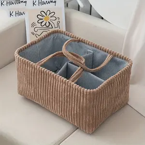 1pc Portable Diaper Bag - Large Multifunctional Storage Basket with Divided Compartments, Clothes & Toys Suitable for Travel, Stroller