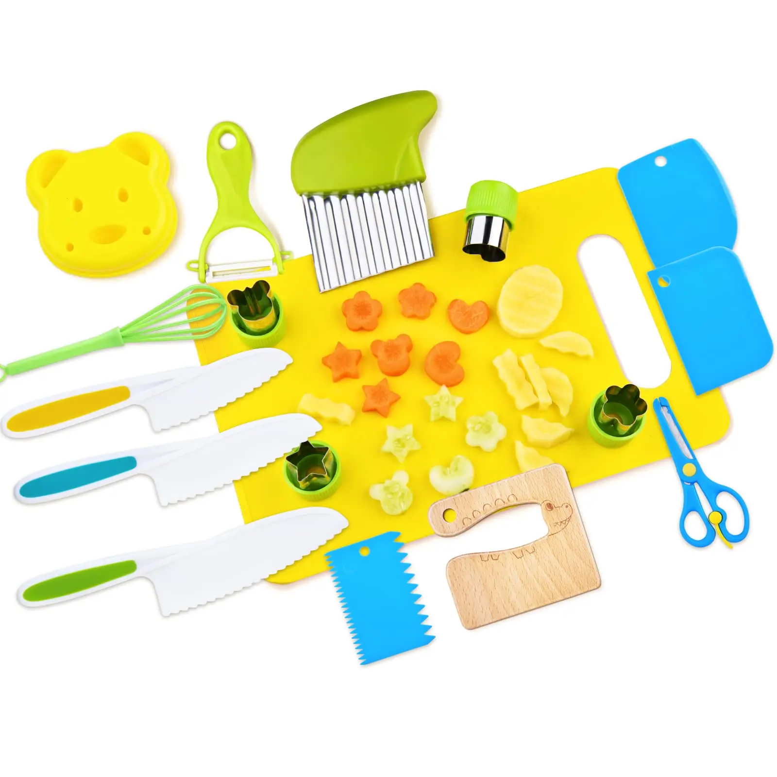 17PCS Kids Cooking Sets Real Cooking Montessori Kitchen Toys for Toddlers Kids