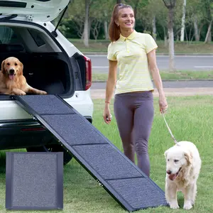 #Summervibes ABORON Dog Ramp for Car, Extra 71" Long x 20" Wide Folding Portable Pet Ramp, Non-Slip Soft Rug Dog Stairs for Large Medium Dogs Up to 250LB, Sturdy Safe Dog Outdoor Steps for Car, SUV, Truck