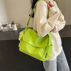 Women's Casual Crossbody Messenger Bag - Solid Color, Lightweight, Adjustable Strap, Zipper Closure, Polyester Lined, Large Capacity, Secure Travel Handbag for School, Holidays, Playful Design, Purses Crossbody Bag, Crossbody Purse