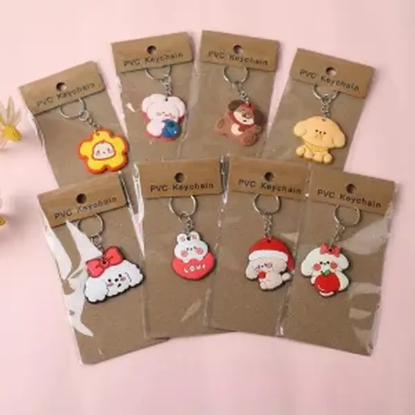 Cute Cartoon PVC Girly Character Hanging Keychain - Casual Decorative Bag Chain Charms & Twillies, Purse/Bag Hook Accents, Women's Luggage Accessory, Small Fashion Aesthetic Pendant, Random Style Gift