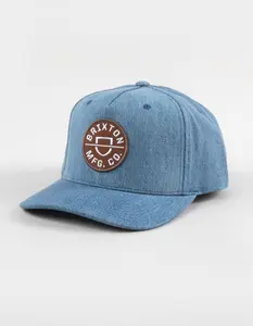 BRIXTON  Mens Crest C MP NetPlus®  Snapback Hat, Medium Blue