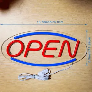 CTTNSL "OPEN" LED Neon Sign - 5V USB Interface Electronic Lamp - Touch-Controlled Wall Art with USB Power - 13.78x5.9in Energy-Efficient Acrylic & LED - Ideal for Bars, Cafes, Hotels & Outdoor Decor