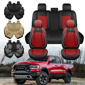 Dodge RAM 5-Seats Full Set Red & Black PU Leatherette Premium Comfort Easy Installation Durable Design for Ultimate Passenger Comfort