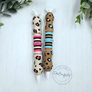 Animal Print Threaded Diamond Art Pen 3D Printed Multiplacer Threaded Tip Dual End Interchangable Size Tip Art Tool with Colorful Design