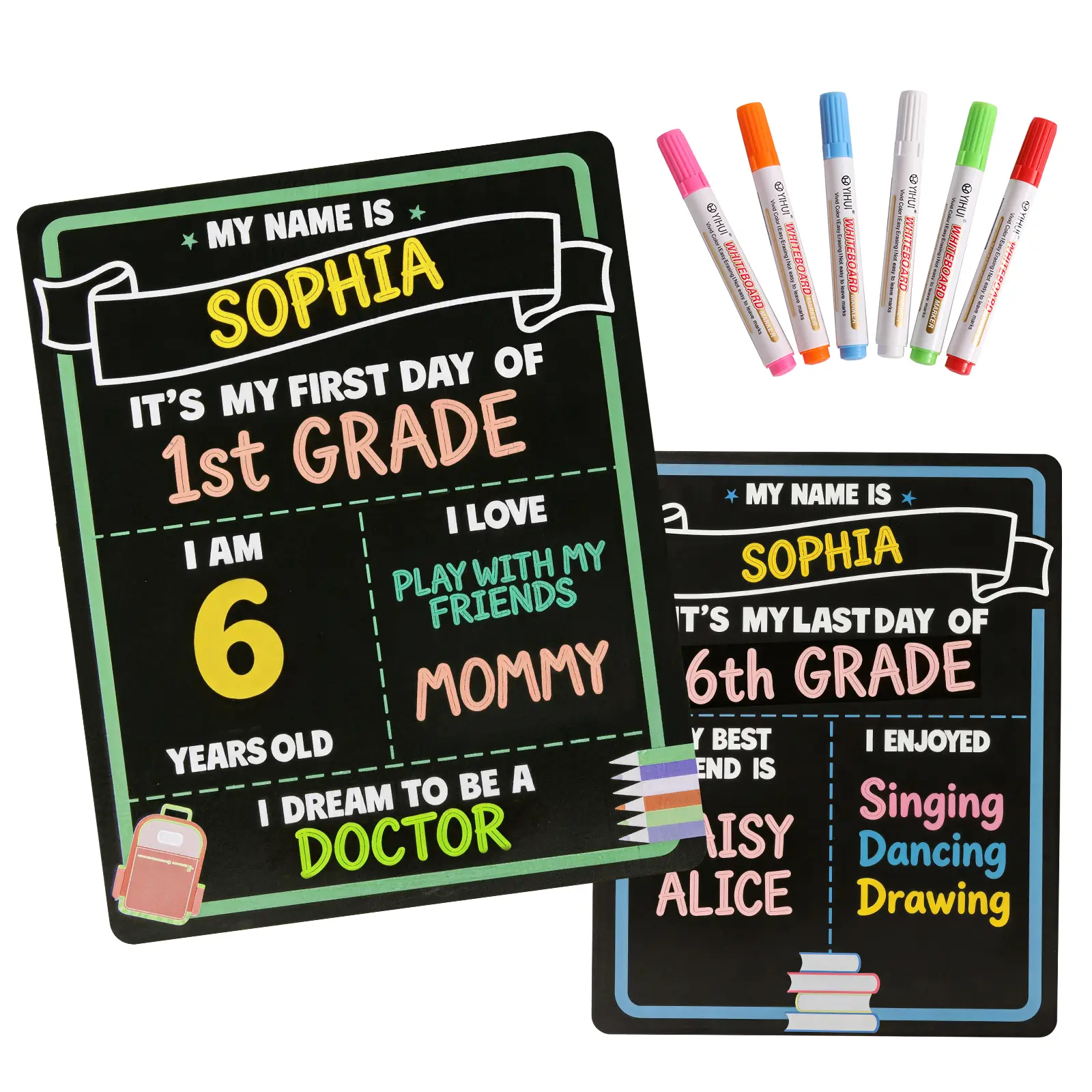 First & Last Day of School Sign, 11*14" Reusable Double-Sided Back to School Board for Preschool to Elementary Kids, The Back-to-School Tradition Every Mom Will Treasure Forever