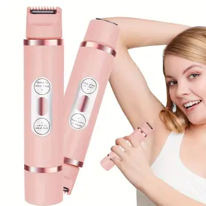 Women's 2-in-1 Dual Head Electric Shaver -, Wet and Dry Genital Hair Trimmer, Facial Shaver and Body Hair Remover, with Rechargeable Battery, USB Charging, Suitable for Bikini Line, Legs, Underarms, Arms, Women's Bikini Trimmer, Epilator Hair
