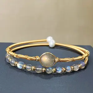 Bracelet Natural Crystal Gorgeous Stone Bead Beads Gemstone Jewelry Energy Healing Love Girlfriend Boyfriend Souvenir Valentine Father Mother Anniversary New Year Christmas Halloween Birthday Gift