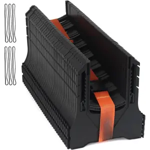 30FT RV Sewer Hose Support, Black Tank Hose Holder with Rubber Band and Carry strap, Easy to Adjust Height for Camper Travel Trailers