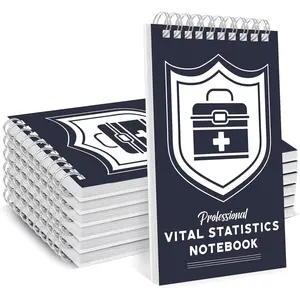 Glenmal 6 Pack Professional Vital Statistics Notebook Emt Vital Sign Notepad Log Book for First Responder 6 x 3.7 Inch Medical Paramedic Medical Paramedic Gear Supplies 70 Sheet/pad