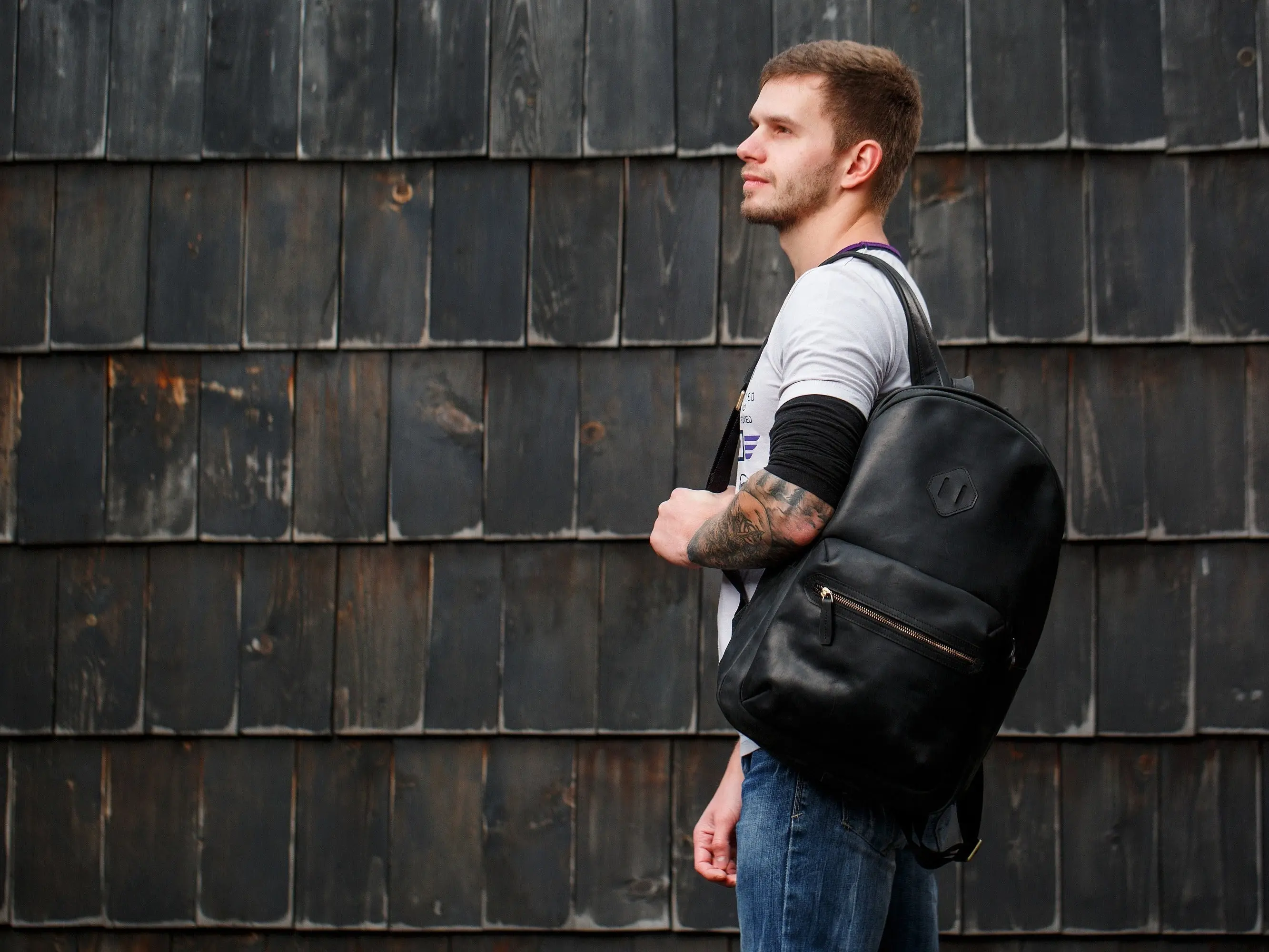 Leather Backpack Men / Women | Leather Rucksack | Laptop Backpack | Minimalist Backpack