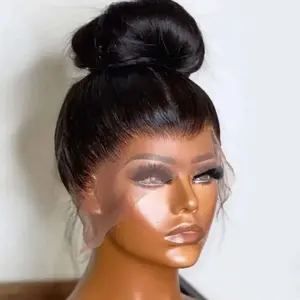 Bling Hair 360 Lace Frontal Wigs Raw Brazilian Human Hair Lace Front Wigs Cheap Smooth Straight Wigs For Black Women 180 Density