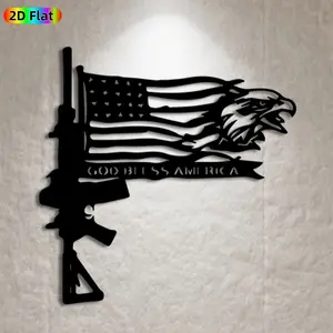 1pc American Flag & Eagle Metal Wall Art, Patriotic Flag Statue Mural, Modern Home Decoration, Gift for Independence Day, Veterans Day, Patriotic Decor Enthusiasts, Perfect for Outdoor Fence & Living Room Wall Decor Enthusiasts