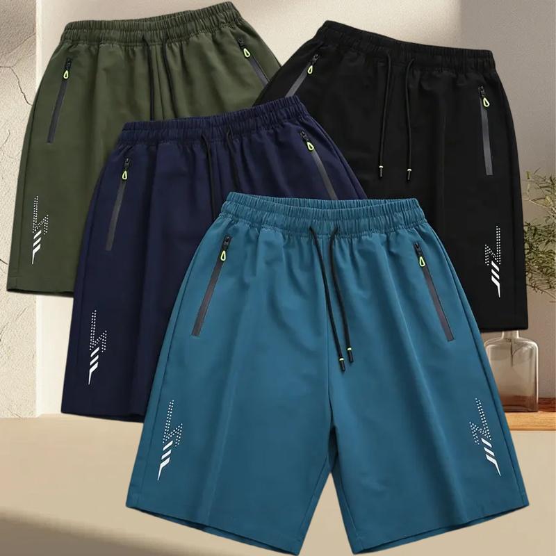 Lightweight   -  Waist with Adjustable Drawstring, Side Pockets,  Fabric for Basketball, Running, Beach & Outdoor Sports -  , Workout Gear, Regular Fit, Comfortable Fit, Gym Enthusiasts Quick-Dry Elastic Athletic Shorts Set men's summer Casual Breathable