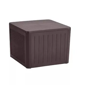 Deck Box, 36 Gallon Patio Coffee Side Table with Storage, Brown