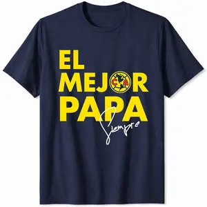 Best Dad Shirt Club America Soccer Tee Father’s Day Gift Funny Sports Dad T-Shirt Men’s Soccer Jersey Fan Game Day Outfit Casual Shortsleeve Streetwear