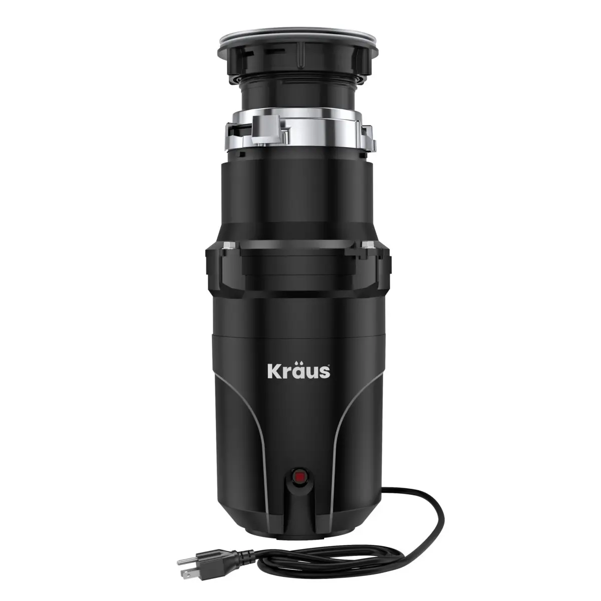 Kraus WasteGuard Kitchen Continuous Feed Garbage Disposal - 0.5 HP High-Speed Durable Stainless Steel Ultra-Quiet Low Decibel Motor with Quick Connect Mount, Matte Black, Efficient Grinding Function