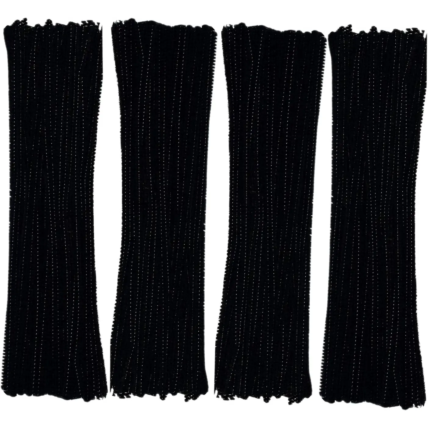 Black Synthetic Fiber Chenille Stems Pipe Cleaners, 200-Count, 6 mm x 12 in, DIY Art Decor Craft Supplies for Toys & Hobbies Specialty Projects, Creative Play