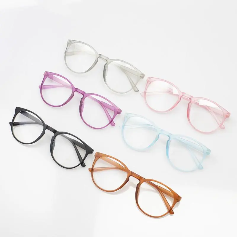 6pcs Unisex Retro Blue Light Computer Glasses - Vintage Style Full Rim Stylish Square Frames Eyeglass, Trendy Frames Lightweight Plastic Frame Clear Lens Eyewear for Office, Daily Use Oversized Aviator Cat Eye Glasses
