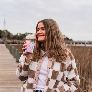 Checker Drink Sleeve Drinkware Stylish Coffee