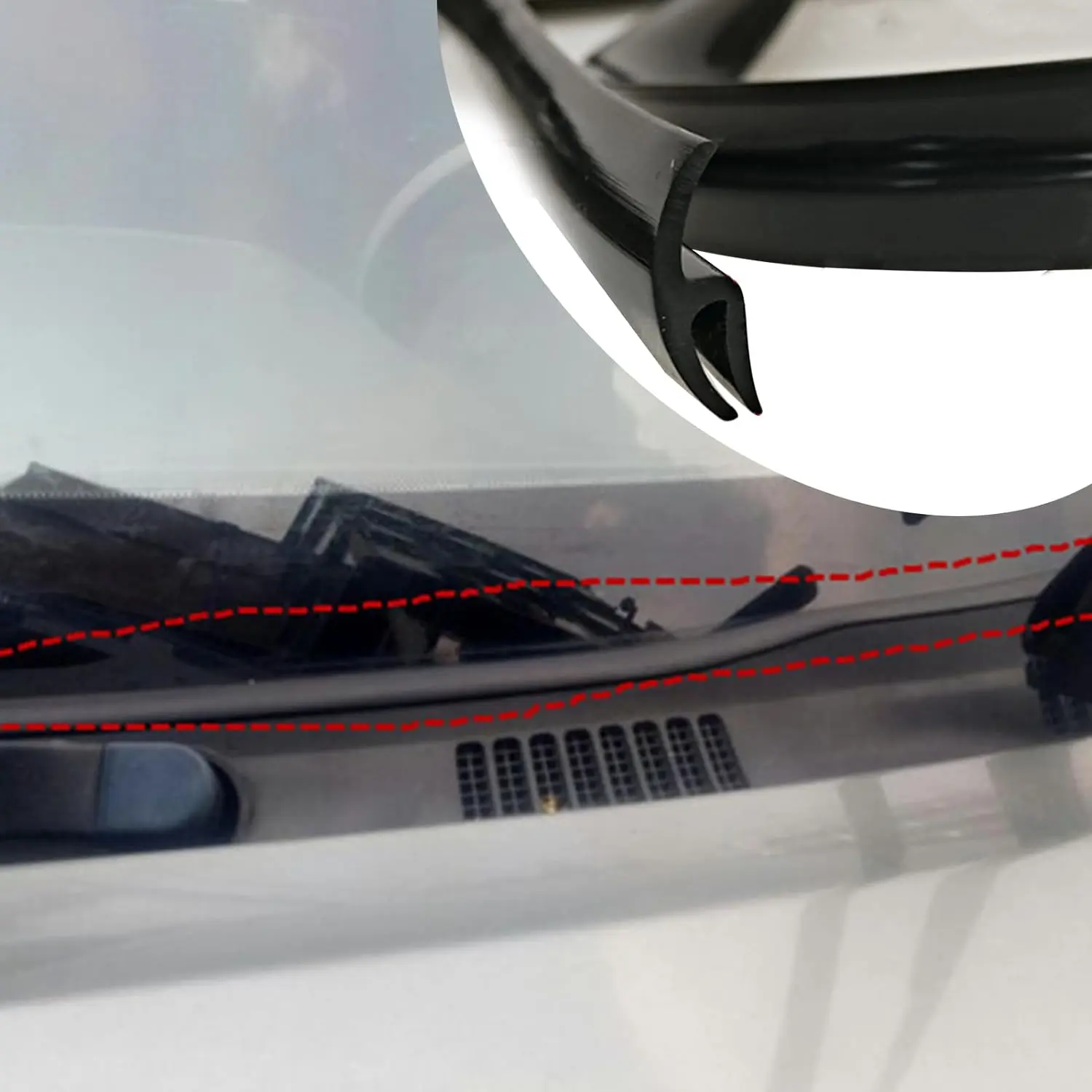 High Quality H-Type Rubber Automotive Weather Stripping, Windshield Waterproof Seal for All Cars - 5.6FT/1.7M, 1PC (Sunroof, Front Applications)