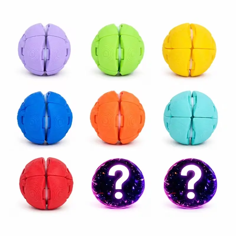 9-Piece 3D Printed Decorative Ball Set – Assorted Color Textured Desk and Shelf Ornaments for Home Office Decor