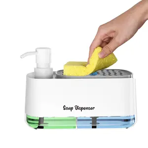 Multifunctional Bathroom Accessories Set, Includes Soap Dispenser, Sponge Holder, Kitchen Sink Pump, Ideal for Christmas Festival Use