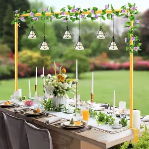 Over The Table Rod Stand with Clamps 31"-110" Length 31"-64" Height Adjustable Metal Table  Decor Rod with Storage Bag for  Ceremony Party,  Table Balloon Arch Stand