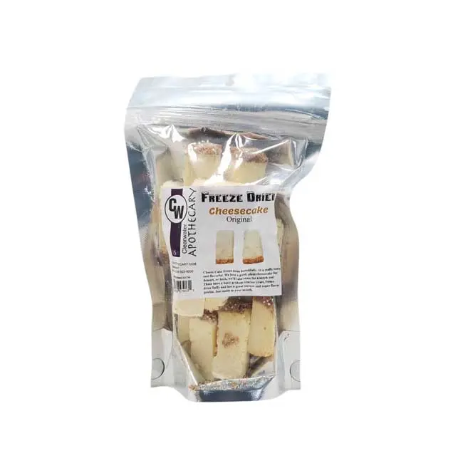 CW Apothecary Vanilla Freeze Dried Cheesecake Bites Snacks, 3.7oz - 5x8x3 Refillable Pouch - Creamy-Crunchy Texture - Ambient Emergency Food Storage - Costco Favorite Dessert