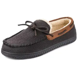 Men's Samuel Faux Shearling Lined Moccasin Slipper, Size 8 US Men, Coffee