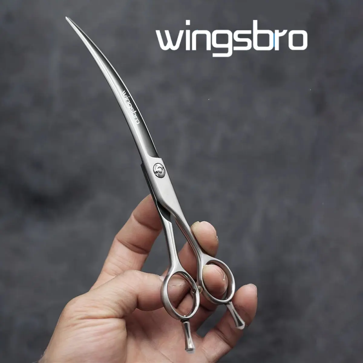 Wingsbro Pet Grooming Scissors, 7.5 Inch Curved Scissors for Dog Hair Trimming, DIY Pet Hair Design Tool, Professional Pet Care Supplies, Grooming Tools, Grooming Products