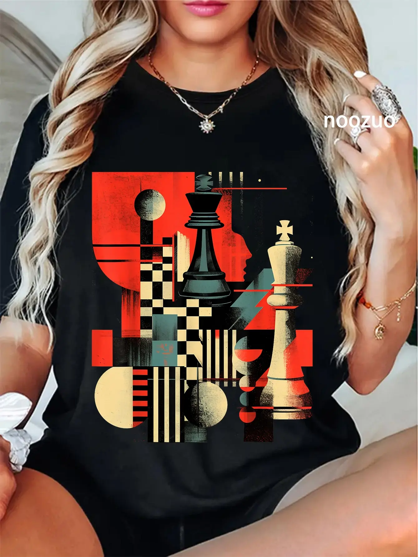 100% Cotton Artistic Chess player Men and Women Chess love T-Shirt