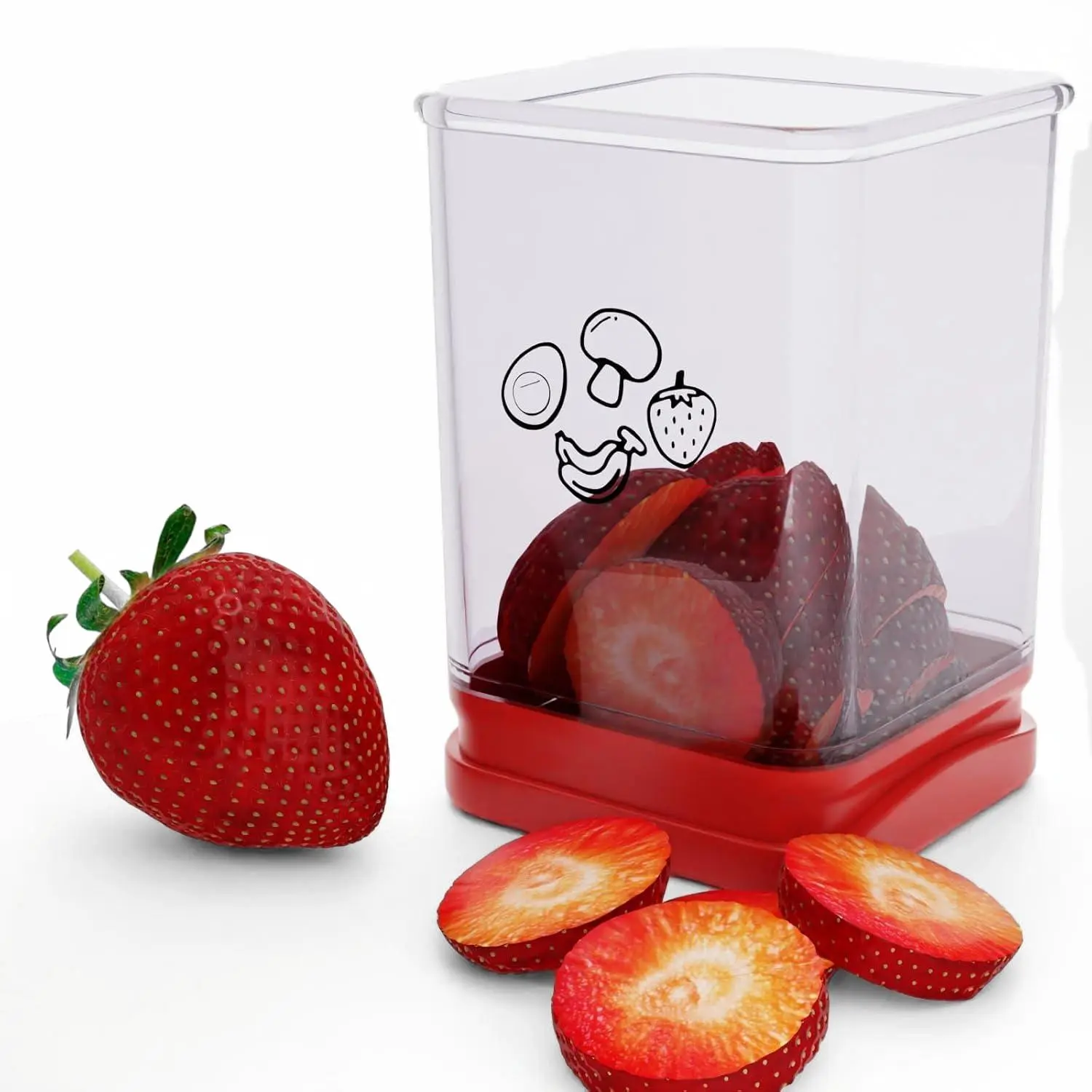 Fruit and Vegetable Slicer, Portable Cup-Style Kitchen Slicer, Food Veggie Cutter and Egg Cutter with Stainless Steel Blade, Strawberry and Vegetable Cutting Tool, Durable Vegetable Slicer
