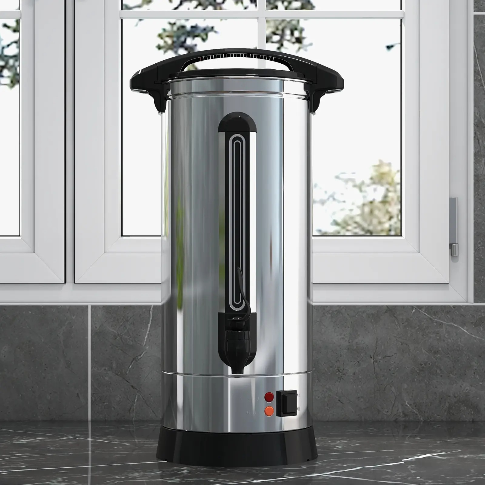 80/100/120 Cup Commercial Coffee Maker, Food Grade Stainless Steel Large Capacity Coffee Urn Perfect for Church, Meeting rooms, Lounges, and Other Large Gatherings