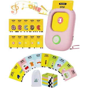 Talking Flash Cards with 224 Sight Words - Rechargeable Battery, Light-Up Buttons, Interactive Toy for 1-5 Years Old Toddlers - Montessori Educational Toy, Speech Therapy Tool for Speech Skills, Cute Pics, Baby Essentials Gift