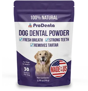 ProDenta, All-Natural Dog Breath Freshener, Easy-to-Use Dog Teeth Cleaning Powder Against Leaky Gums, Dental Powder for Dogs Teeth and Tartar Remover Made in USA, 30 Scoops