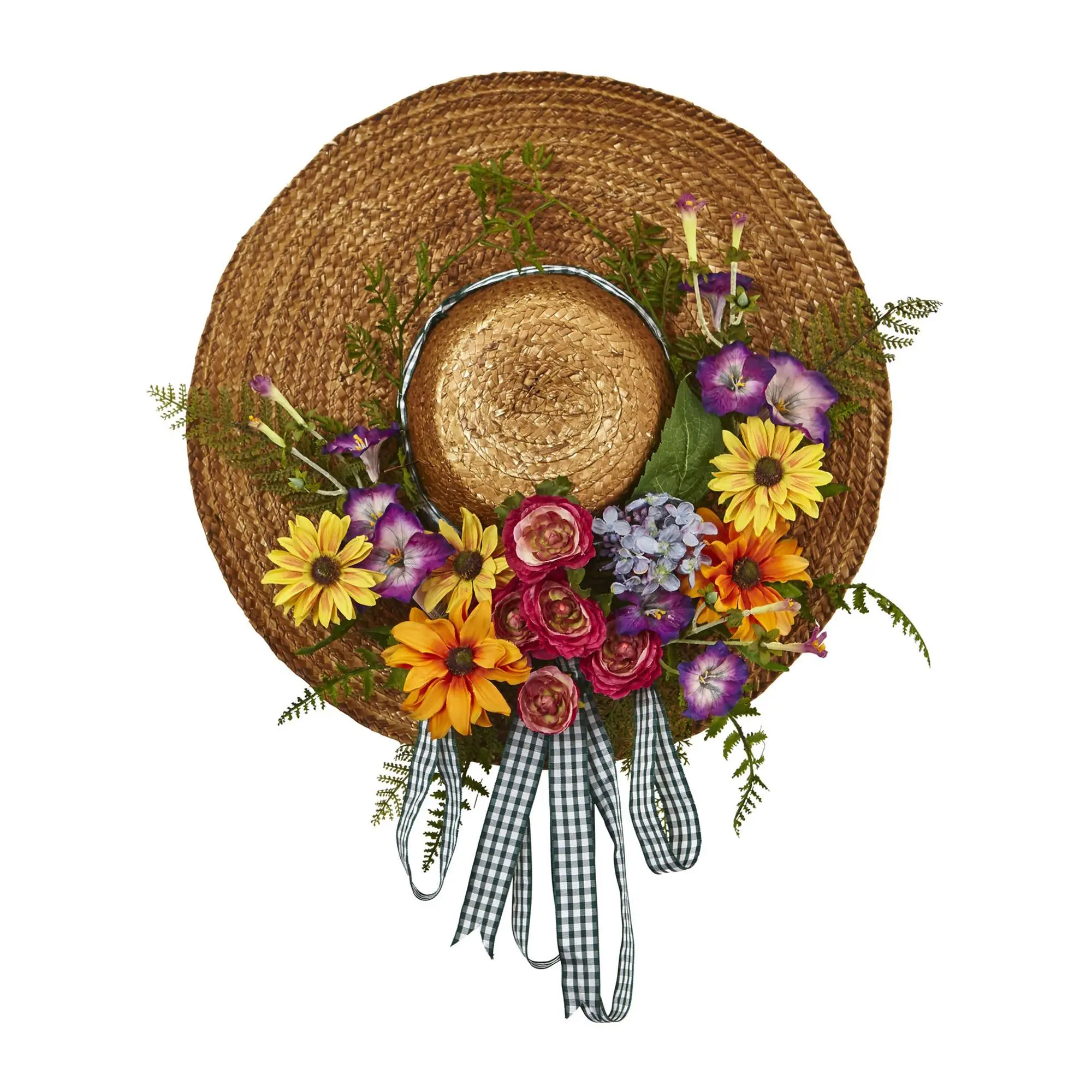 Mixed Flower Hat Wreath by Nearly Natural