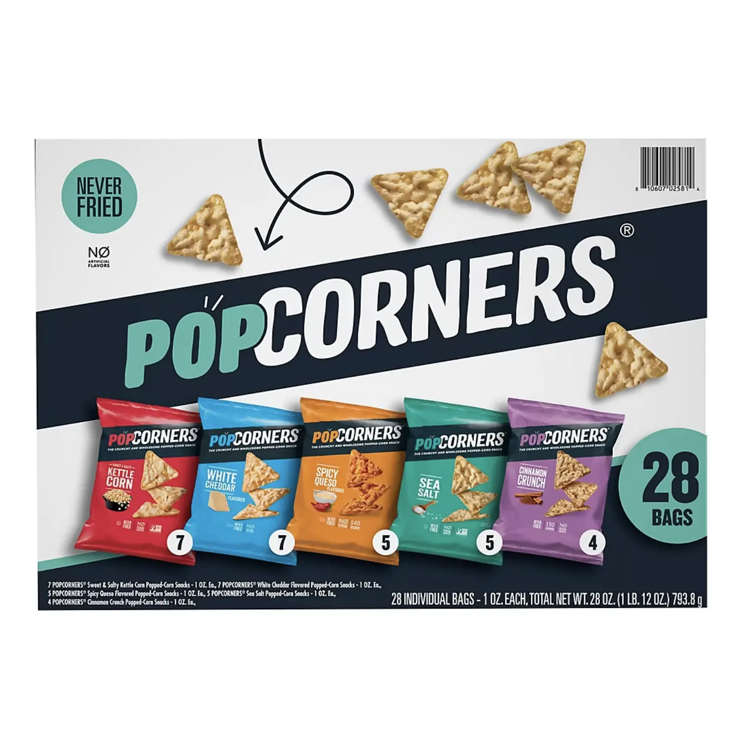PopCorners Popped Corn Snacks Variety Pack, 1 oz, 28 Count PopCorners Popped Corn Snacks Variety Pack, 1 oz, 28 Count