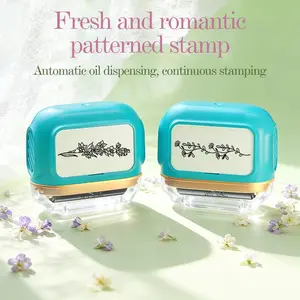 Floral Vine Embossing Stamp, Reusable Self-Inking Stamp with Romantic Floral Border, Ideal for Scrapbooks, Journals, Cards, Wedding Invitations