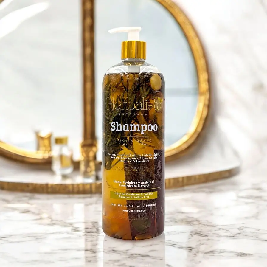 Herbalista 100% Natural Handmade Haircare Cleanser Shampoo 1000ml (33 fl oz) - Plant-Based, with Rosemary, Cinnamon, Anise, Clove, Aloe, Ginger, Eucalyptus - Fortifies, Regenerates, Boosts Voluminous Hair - Hair Growth Shampoo with Refreshing Scent