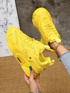 Lace-Up Front Sneakers, Casual Comfortable Sports Shoes for Women, Trendy All-match Sneakers for Daily Wear, Lightweight Jogging Sneakers, Mesh Casual Sneakers, Lightweight Breathable Sneakers