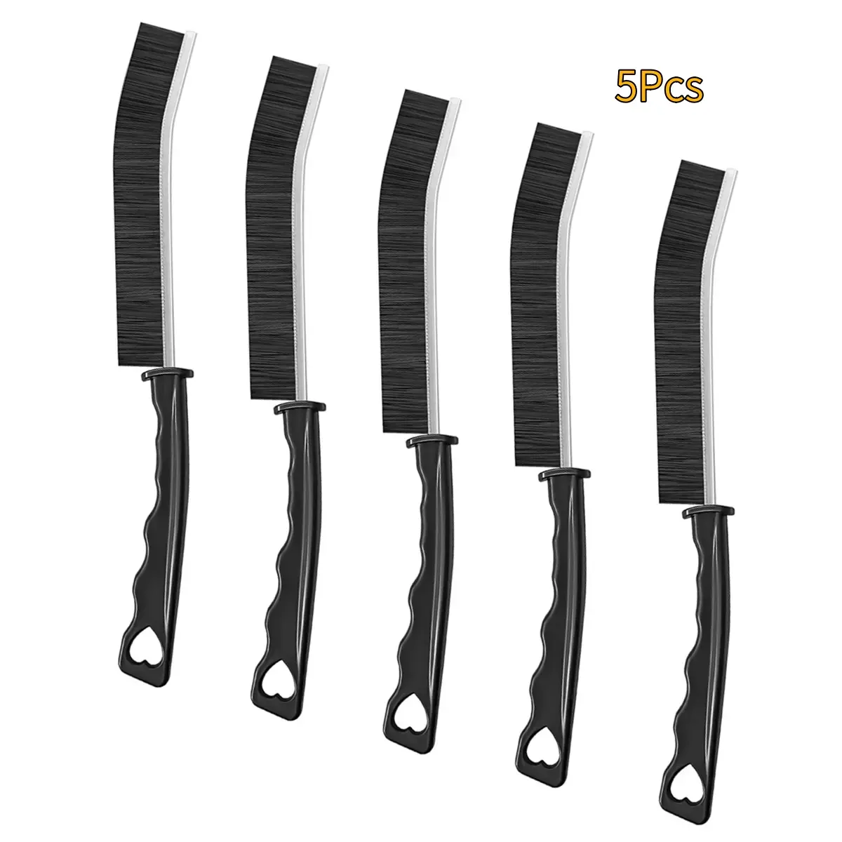 5-Piece Stiff Bristle Crack Cleaning Brushes - Washable, Durable Home Cleaning Tools with Flexible Bristles Hold Shape for Bathroom, Kitchen Tile, Cleaners, Toilet Bowl Cleaners, House Cleaning Tools